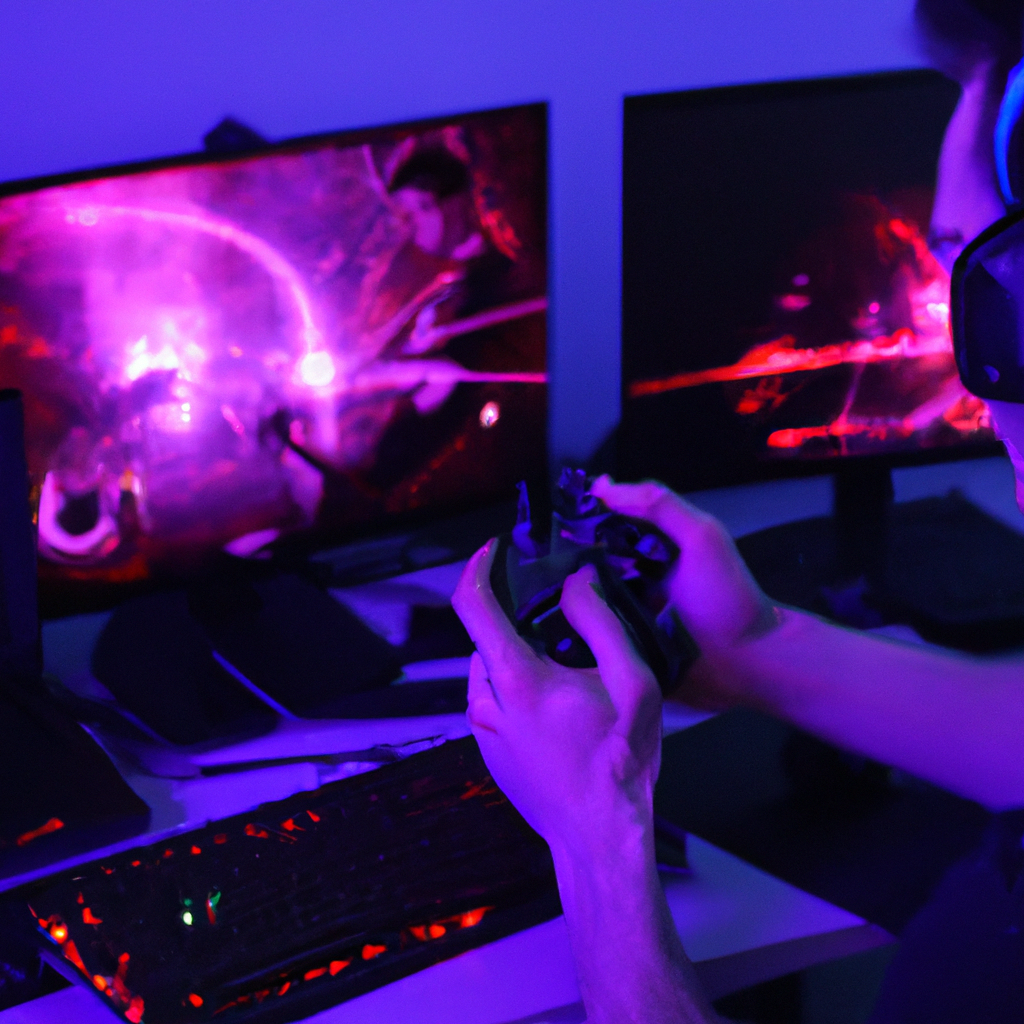 Gamer using VPN for secure connection.